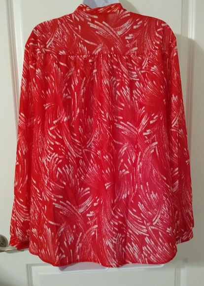 VTG 70's Alamode of California USA Made Lady's Red Blouse Lady's Plus 2x 44 - Picture 6 of 6